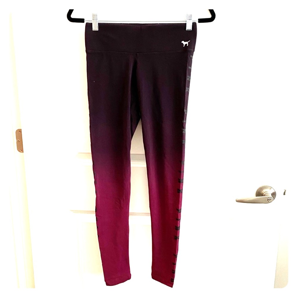 VS PINK burgundy ombré cotton yoga legging